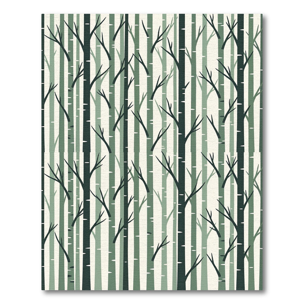 Sage Forest Birch Tree Woodland Rug