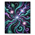 Celestial Peacock Feather Teal Purple Swirl Rug