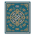 Nautical Rope Knots Teal Accents Rug