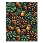 Forest Acorn and Pinecone Botanical Rug