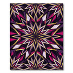 Geometric Violet Gold Starburst Mandala Rug