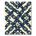 Navy Blue Interconnected Chain Accents Rug