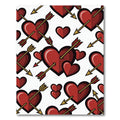 Romantic Red Hearts and Gold Arrows Rug
