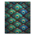 Emerald Peacock Feather Art Deco Rug