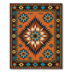 Earthy Southwestern Geometric Sunburst Rug