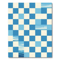 Blue And Cream Checkerboard Seascape Rug