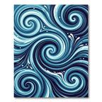 Deep Blue Swirling Water Current Rug