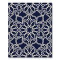 Midnight Blue Geometric Floral Filigree Rug