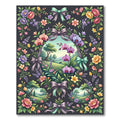 Ornate Orchid Meadow Botanical Frame Rug