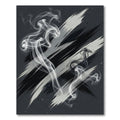 Monochrome Abstract Smoke Wave Rug