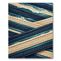 Intersecting Blue and Cream Nautical Braids Rug
