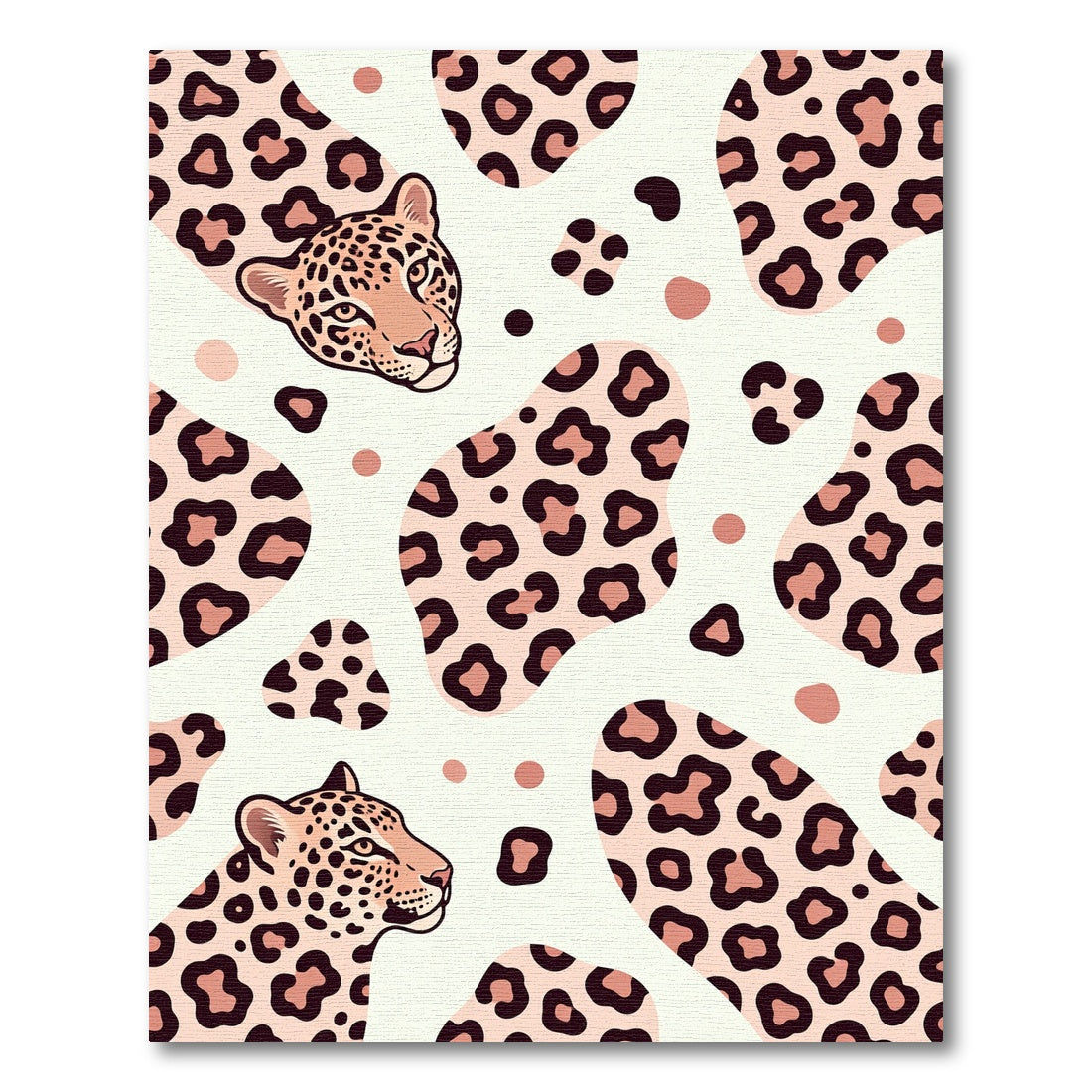 Modern Leopard Spotted Cream Area Accent Rug