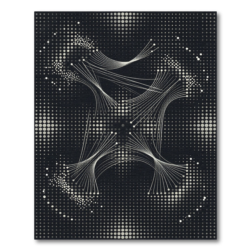 Monochrome Abstract Splatter Swirl Rug
