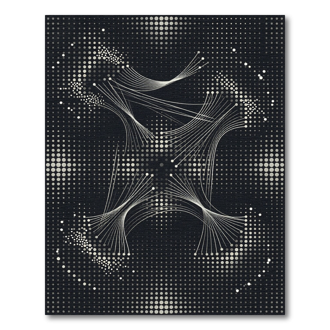 Monochrome Abstract Splatter Swirl Rug