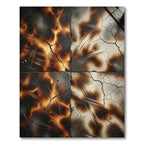 Burned Cracked Earth Abstract Rug