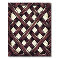 Rustic Deep Maroon Crossed Lattice Rug