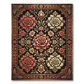 Vintage Crimson Ivory Floral Damask Rug