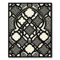 Elegant Monochrome Ornamental Filigree Medallion Rug