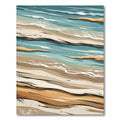 Coastal Abstract Teal Sand Waves Rug