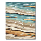 Coastal Abstract Teal Sand Waves Rug