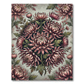 Blush Chrysanthemum Botanical Floral Wreath Rug