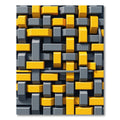 Woven Yellow Gray Interlocking Blocks Rug
