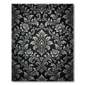 Classic Black Floral Scroll Rug
