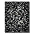 Classic Black Floral Scroll Rug