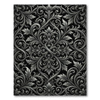 Ornate Floral Scrollwork Silver Rug