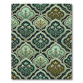 Green Floral Arabesque Lattice Rug