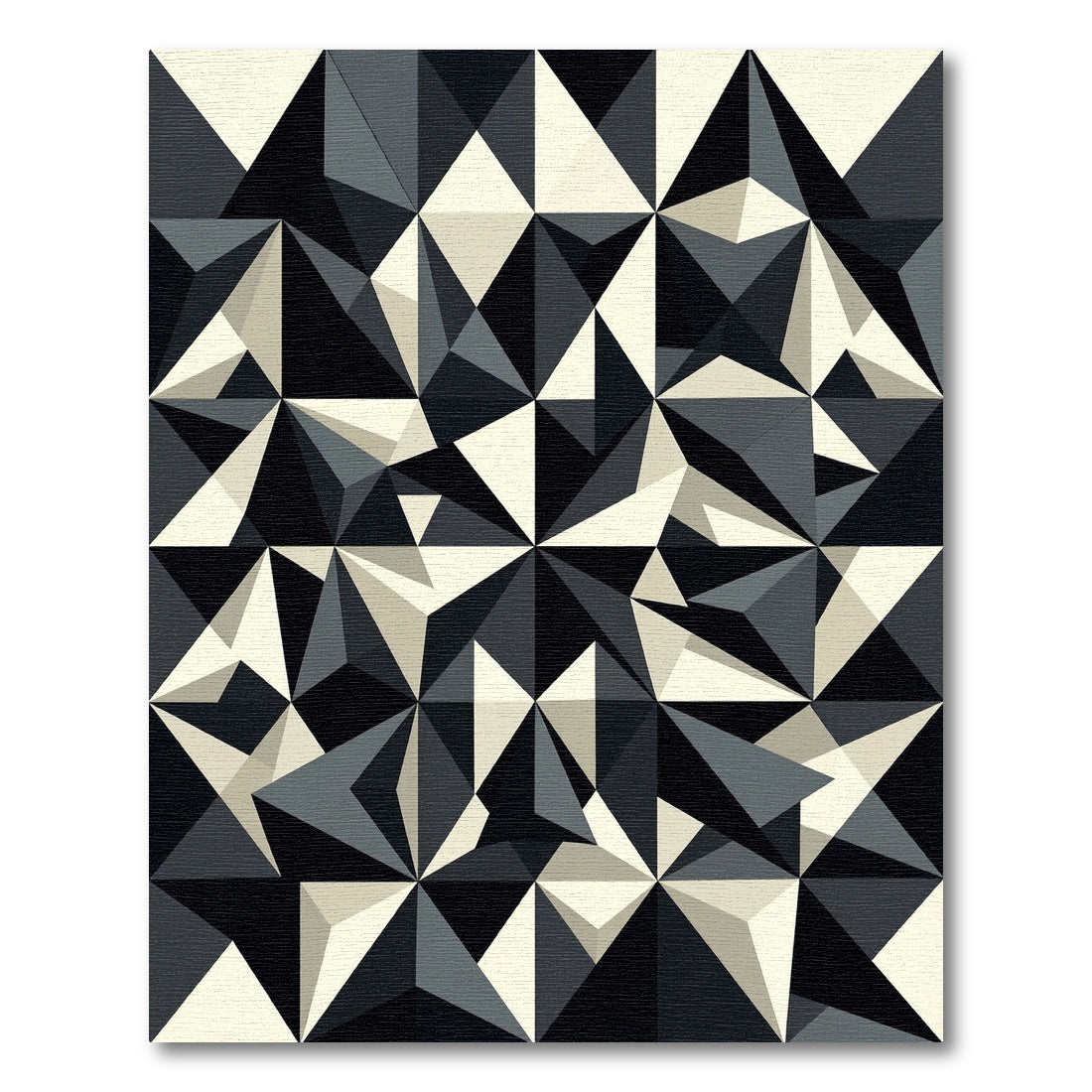 Modern Monochromatic Geometric Triangles Rug