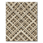Beige Geometric Intersecting Lattice Square Rug
