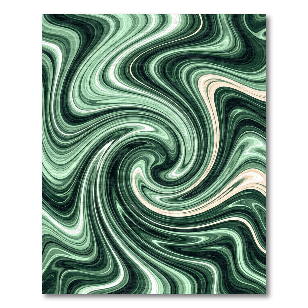 Earthy Green Swirl Abstract Rug