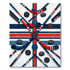 Dynamic Ice Hockey Stick Crossing Art Rug