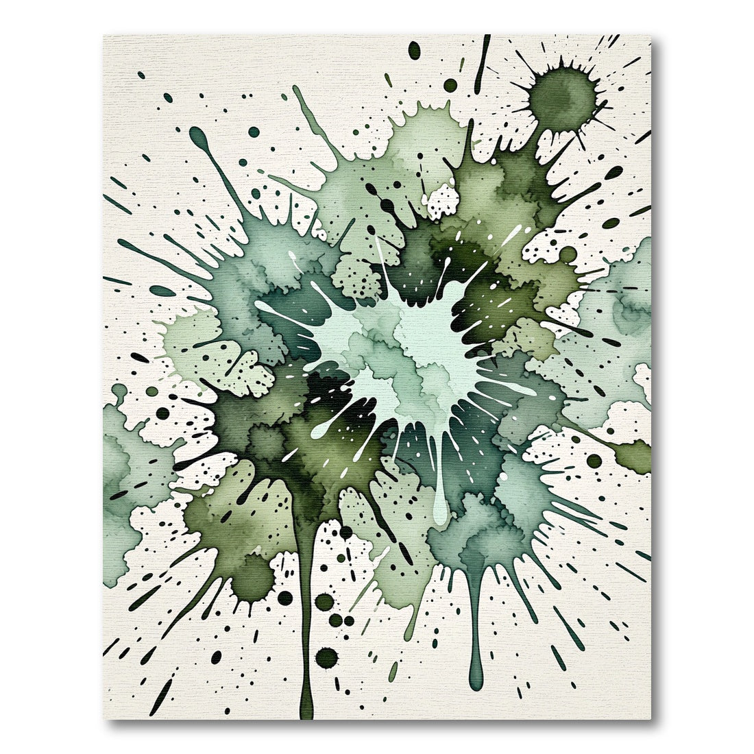 Sage Green Ethereal Watercolor Ink Splash Rug