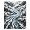 Fractured Ice River Landscape Art Rug