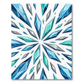 Radiant Blue Turquoise Geometric Crystal Burst Rug