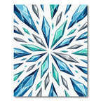 Radiant Blue Turquoise Geometric Crystal Burst Rug