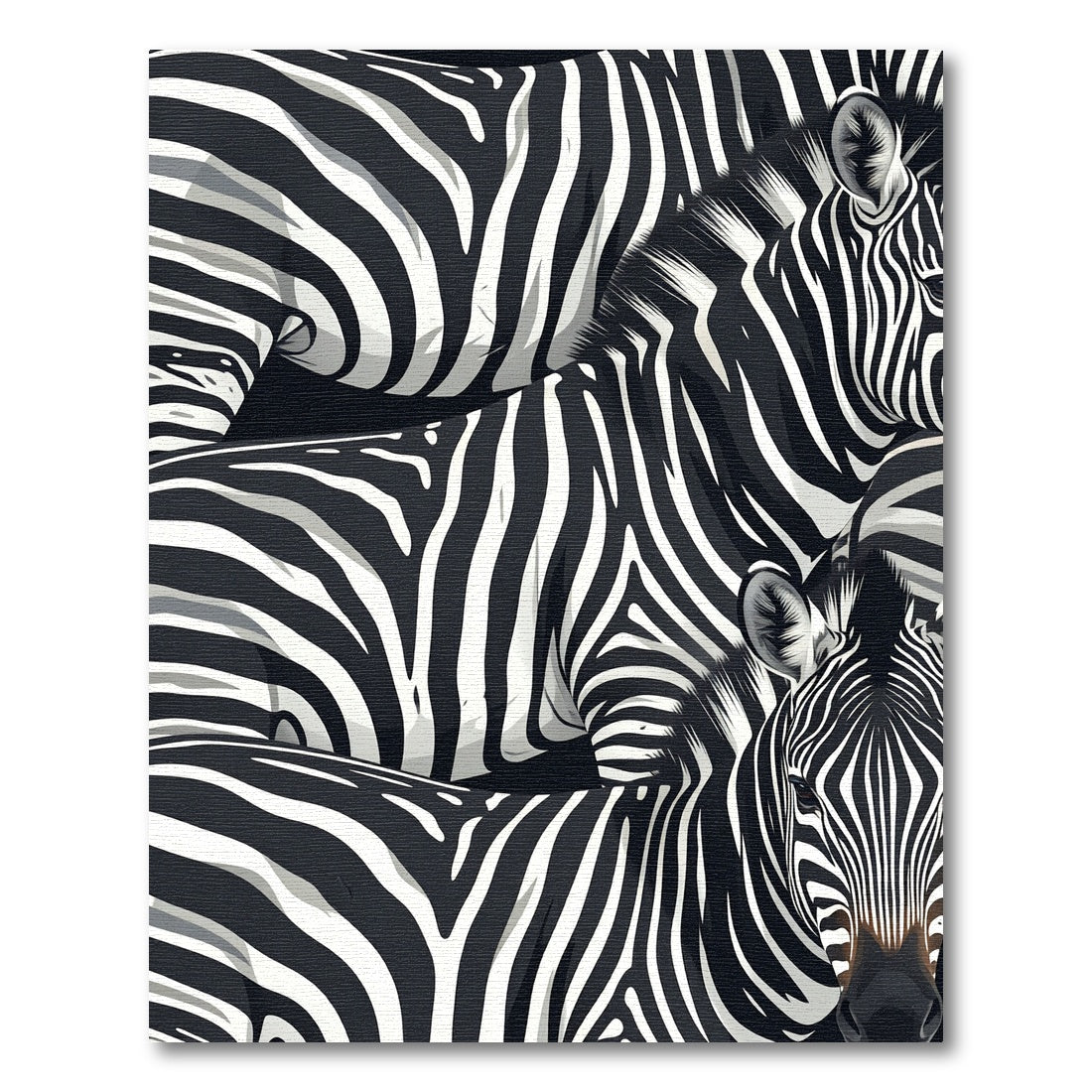 Bold Black White Zebra Stripe Collage Rug