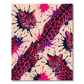 Vibrant Red Leopard Splatter Collage Rug