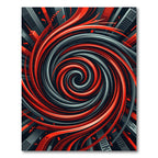 Crimson Gray Swirl Skyline Abstract Rug