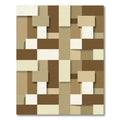 Earthy Tone Geometric Blocks Overlay Rug