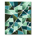 Fragmented Teal Green Geometric Shards Rug