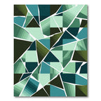 Fragmented Teal Green Geometric Shards Rug