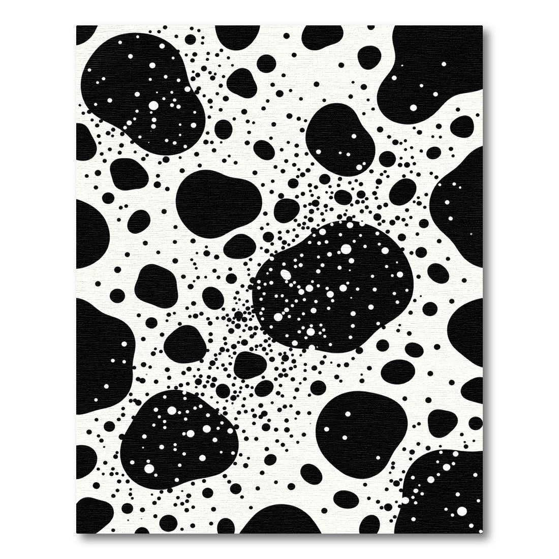 Abstract Black White Dot Splash Rug