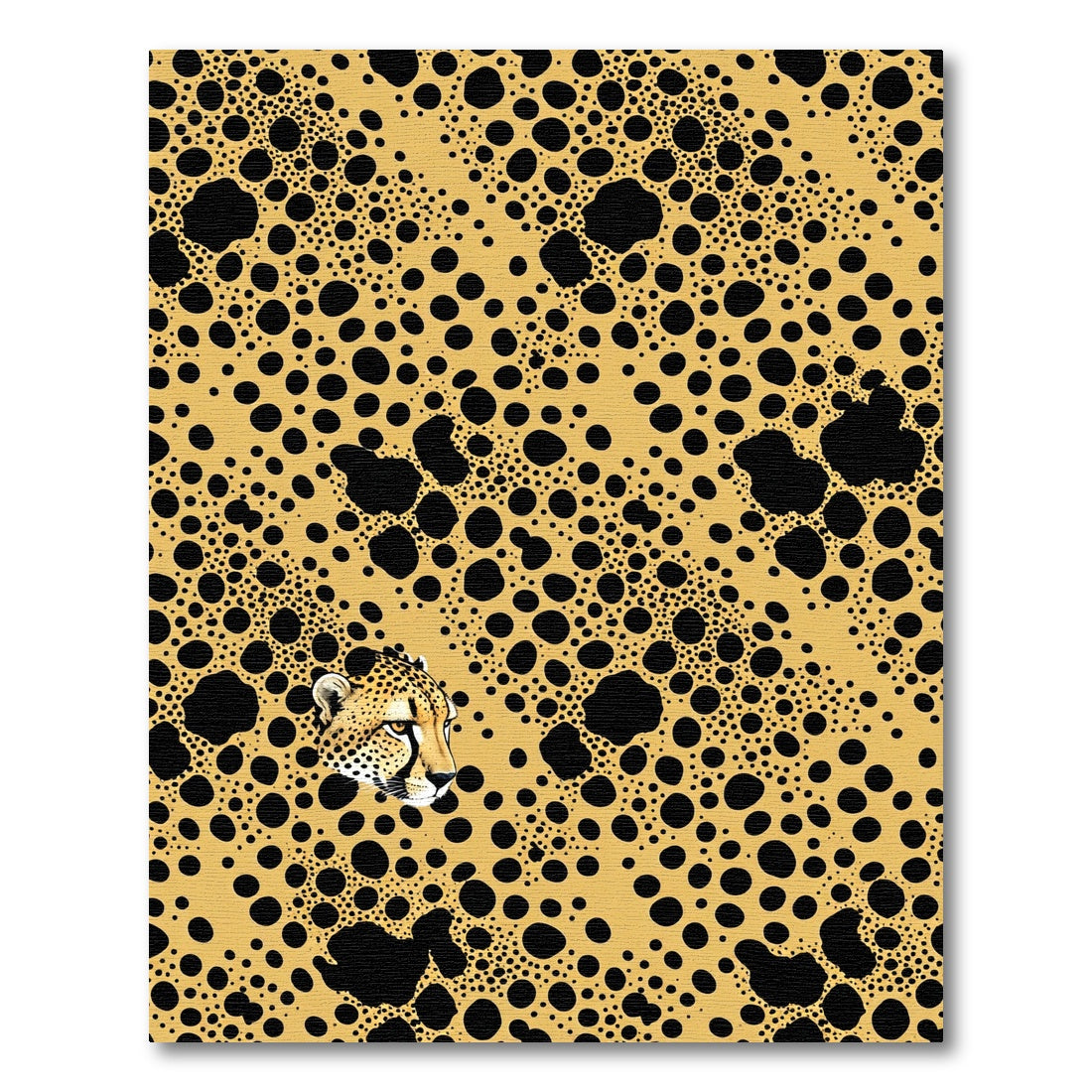 Bold Black Spotted Cheetah Face Rug
