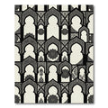 Black White Arch Mandala Composition Rug