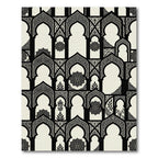 Black White Arch Mandala Composition Rug