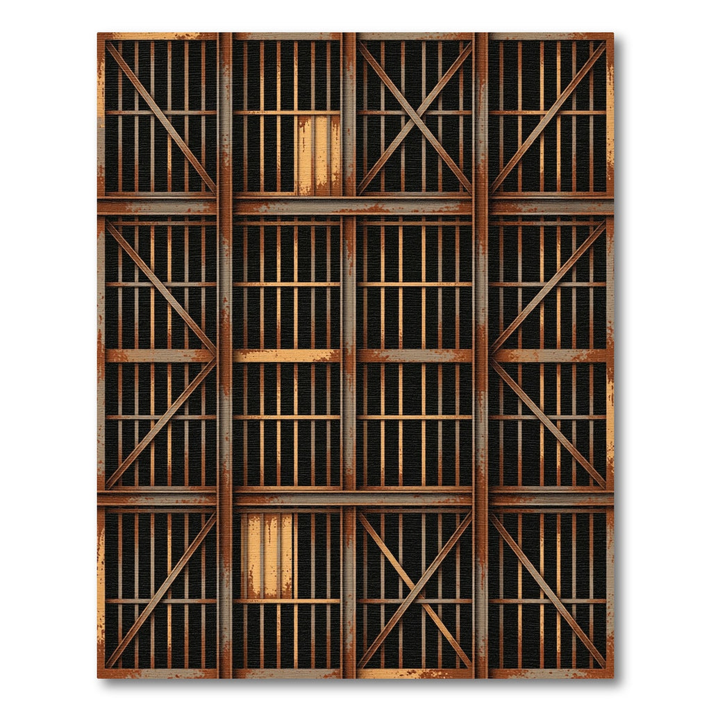 Rustic Grungy Metal Grate Rug