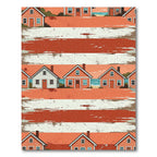 Coastal Sunset House Stripe Decor Rug
